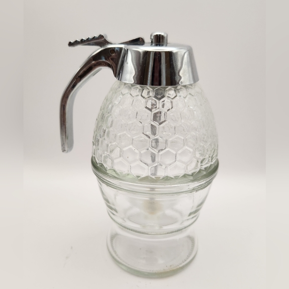 Kitchen Vintage Honey Dispenser Mrs Andersons Baking Glass Syrup